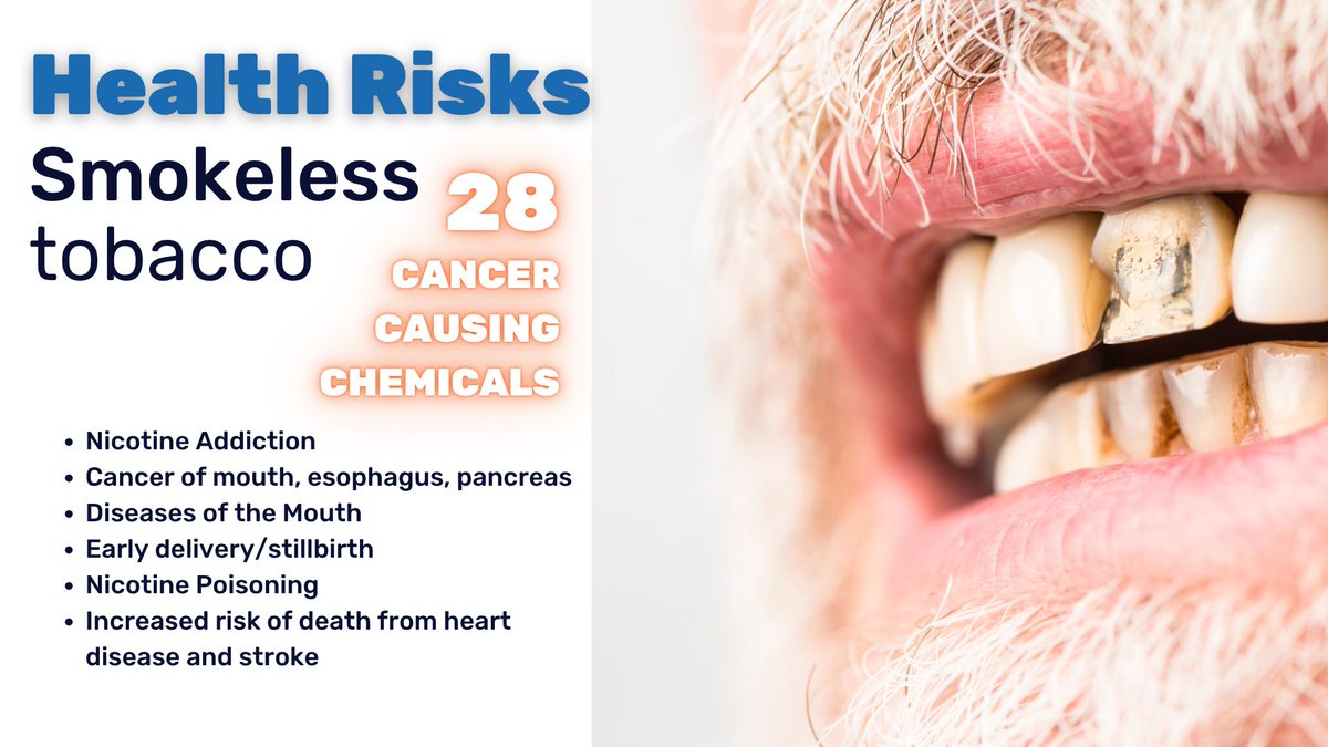 Your smile is one of the first things noticed by others meeting you, and it leaves a lasting impression. Oral/smokeless nicotine products like chew and pouches can cause damage to your oral health.