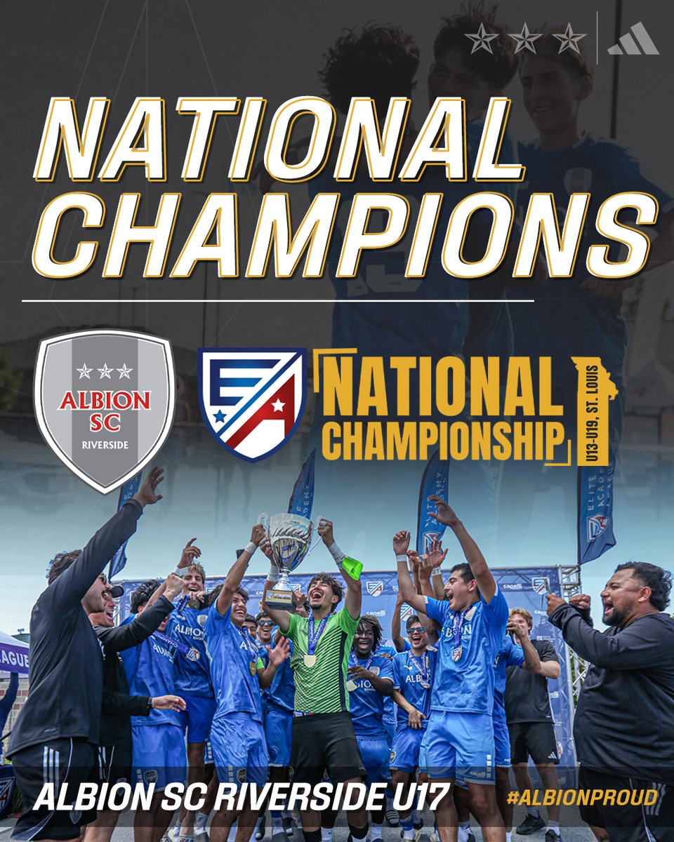 ALBION SC (@albionsc) on Twitter photo ๐ต๐๐๐๐๐๐๐ ๐ช๐ฏ๐จ๐ด๐ท๐บ ๐
ALBION SC Riverside B2008 adds to the National Championship legacy of ALBION. ALBION Riverside officially became the ๐๐ ๐๐๐ญ๐ข๐จ๐ง๐๐ฅ ๐๐ก๐๐ฆ๐ฉ๐ข๐จ๐ง๐ฌ ๐๐๐๐ after an impressive 1โ0 win over Tonka Fusion.
#ALBIONProud ๐ต๐๐๐๐๐๐๐ ๐ช๐ฏ๐จ๐ด๐ท๐บ ๐
ALBION SC Riverside B2008 adds to the National Championship legacy of ALBION. ALBION Riverside officially became the ๐๐ ๐๐๐ญ๐ข๐จ๐ง๐๐ฅ ๐๐ก๐๐ฆ๐ฉ๐ข๐จ๐ง๐ฌ ๐๐๐๐ after an impressive 1โ0 win over Tonka Fusion.
#ALBIONProud