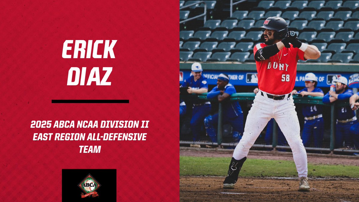 CONGRATULATIONS to Erick Diaz on being named to the 2025 ABCA Division II East Region All-Defensive Team!