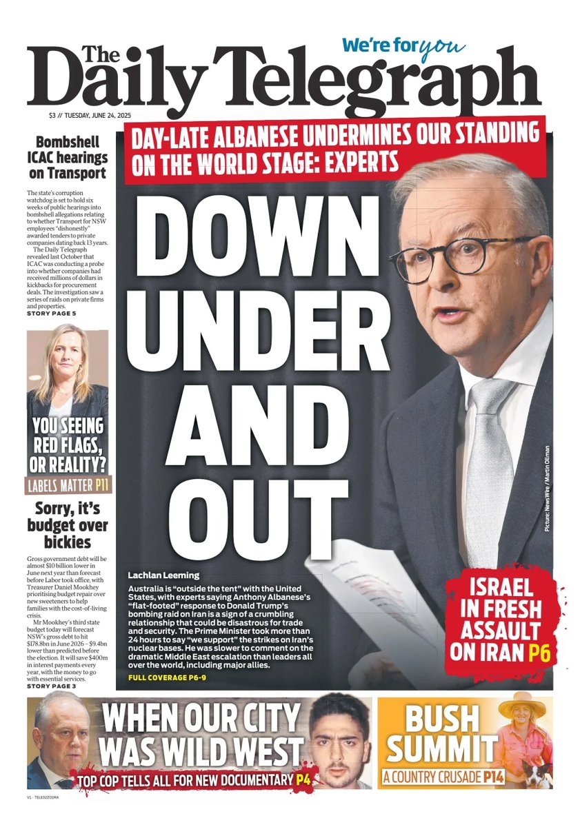 π΅ππππ πΏππππ πππππ’ π° (@ukpapers) on Twitter photo π¦πΊ Down Under And Out
β«Day-late Albanese undermines our standing on the world stage: Experts
β«<a href="/LeemingLachie/">Lachlan Leeming</a>
#frontpagestoday #Australia <a href="/dailytelegraph/">The Daily Telegraph</a> π¦πΊ Down Under And Out
β«Day-late Albanese undermines our standing on the world stage: Experts
β«<a href="/LeemingLachie/">Lachlan Leeming</a>
#frontpagestoday #Australia <a href="/dailytelegraph/">The Daily Telegraph</a>