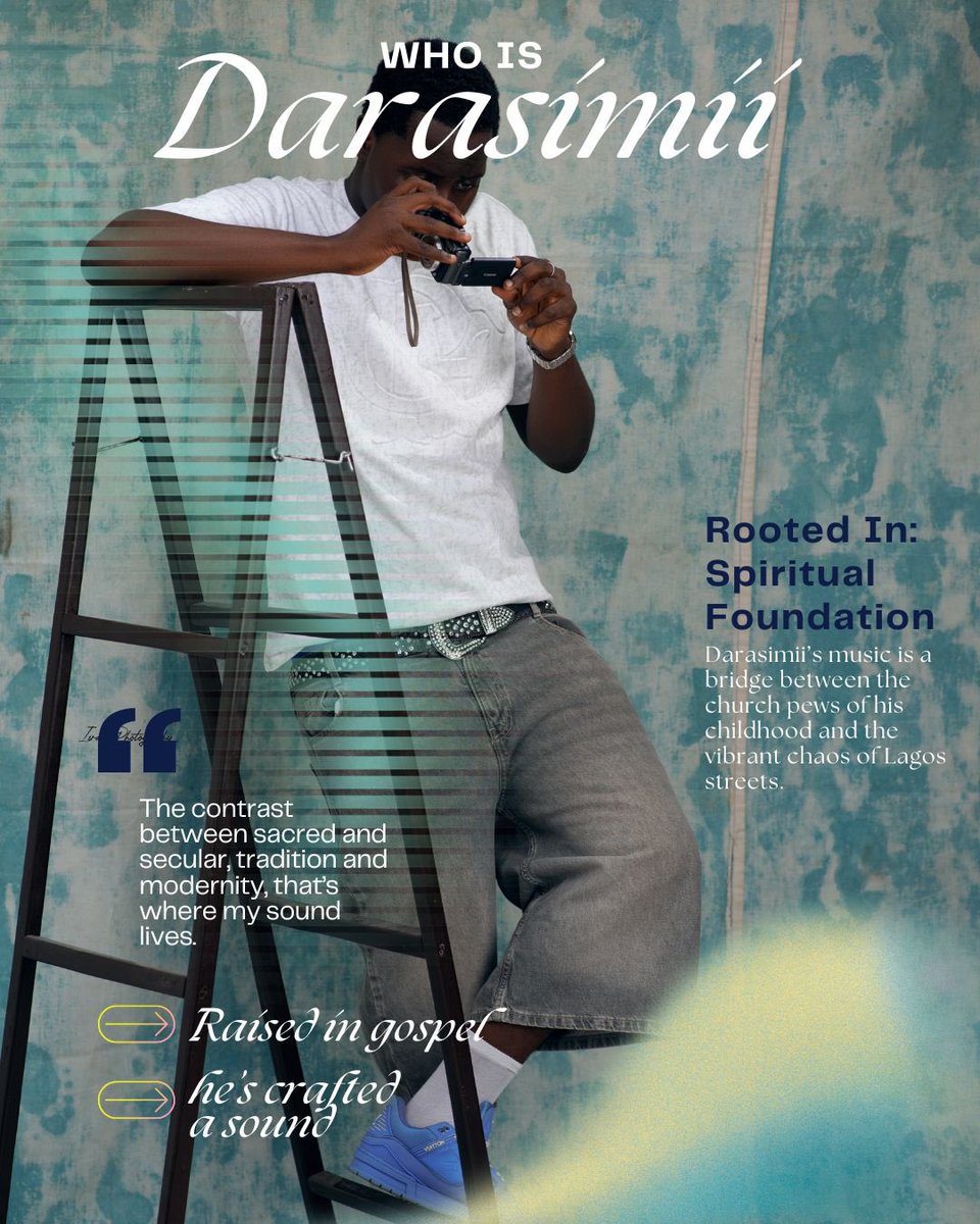 AfroOdyssey's tweet image. Meet Darasimii, the voice of Afrofusion blending gospel roots with global vision. His journey is nothing short of divine. Read his full story now on Monday Magazine. 🌟
#MondayFeature #AfroOdyssey #Darasimii #AfrobeatCulture