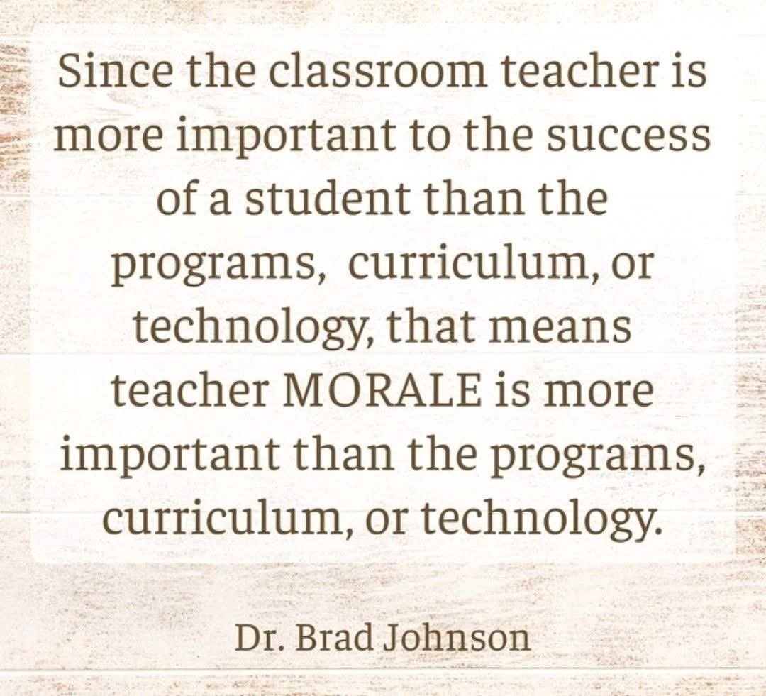 This is where those positive relationships come in… As leaders, we have to build those relationships. I assure you the benefits (student success) are worth it.