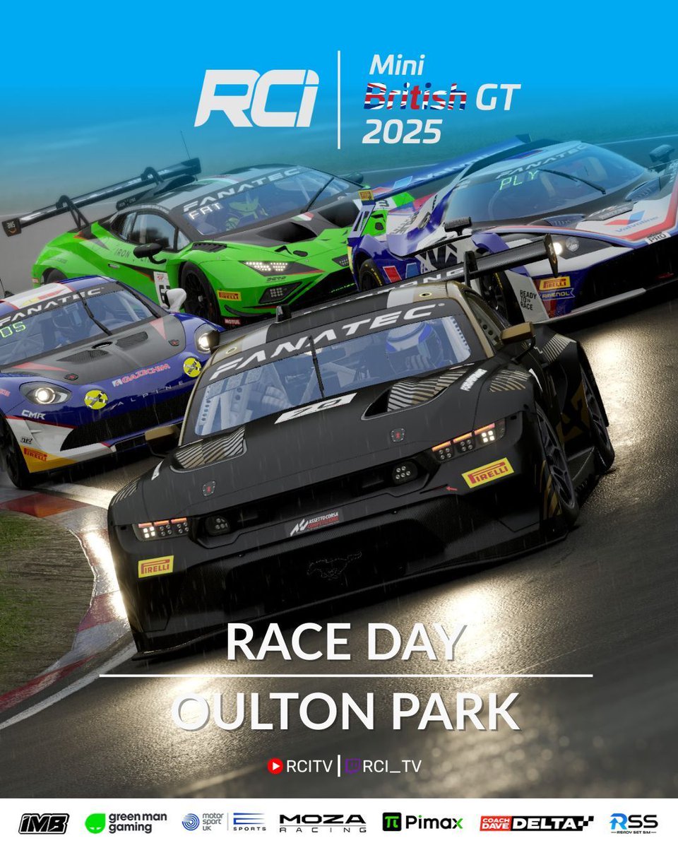 2 x 30 min races at Oulton Park with the potential for mixed conditions? Oh go on then

WATCH NOW!
youtube.com/@RCITV/streams 
twitch.tv/rci_tv