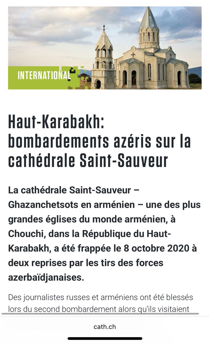 AuroreBruna1's tweet image. Mais quelle honte!

L’ambassadrice encense l’#Azerbaïdjan malgré l’épuration ethnique contre les #Arméniens.

Elle félicite la « restauration » d’un site bombardé par #Bakou…
Un édifice chrétien transformé, c’est intolérable 
Vous ne faites pas honneur à la France!