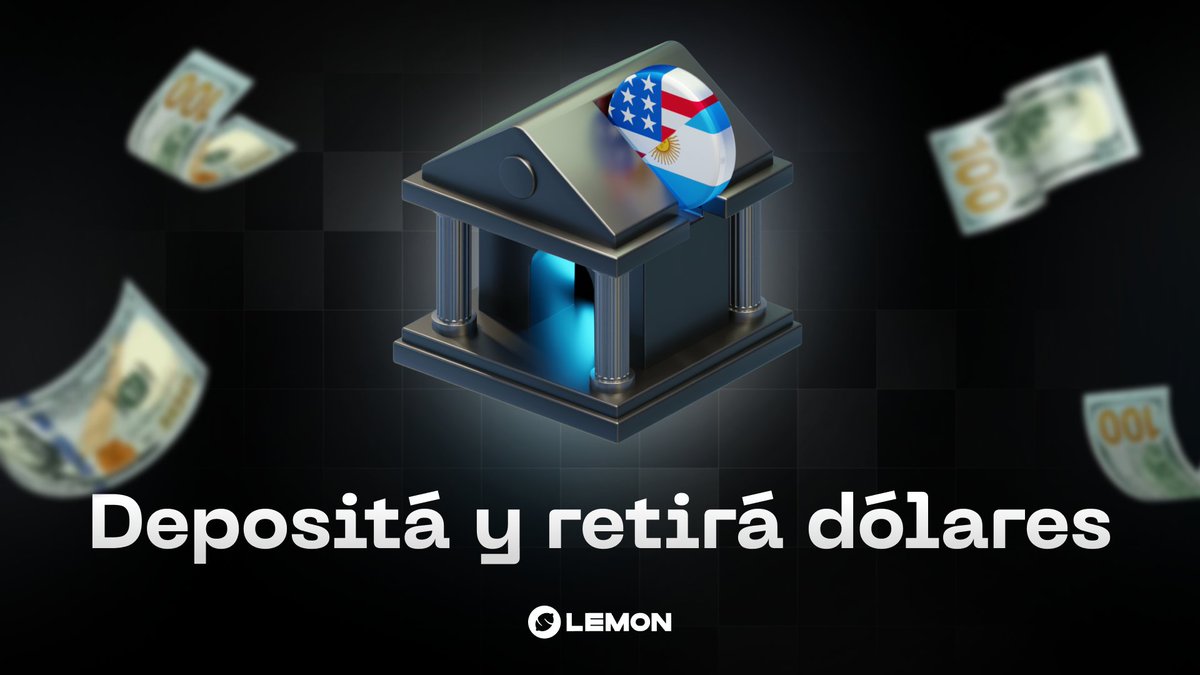 lemonapp_ar's tweet photo. 💵 Traé tus USD a Lemon y hacelos rendir de verdad.

Ahora podés depositarlos desde tu cuenta bancaria argentina, sin comisión (hasta 2500 USD).

Se acreditan en $USDC y podés:

📈 Generar +10% anual
💱 Cambiarlos por +40 cryptos
📬 Retirarlos cuando quieras