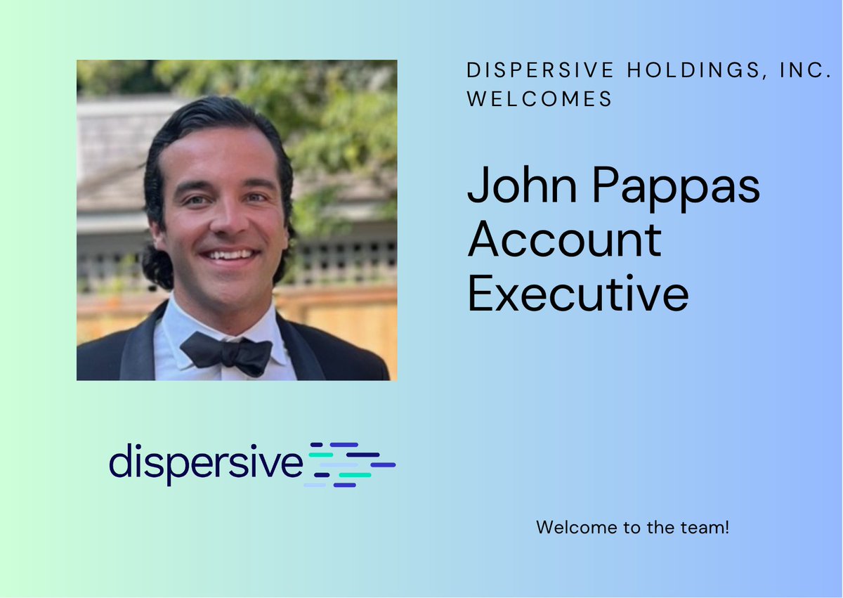 🚀 Please join us in welcoming John Pappas to the <a href="/DispersiveHold/">Dispersive</a> team! We are excited to have his energy, drive, and strategic mindset on board. Welcome to the team, John! 

#Dispersive #StealthNetworking