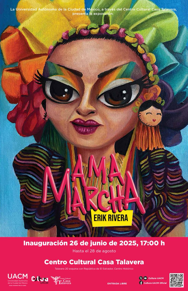 Les hacemos la cordial invitación a la inaguración de "AmaMarcha" del artista <a href="/elnino_terrible/">Erik Rivera</a> el jueves 26 de JUNIO 5pm CASA TALAVERA Talavera 20 esq Rep del Salvador Centro Historico UACM “En cada trazo de Rivera se entrelazan memoria, resistencia y celebración" Ernesto Guijosa