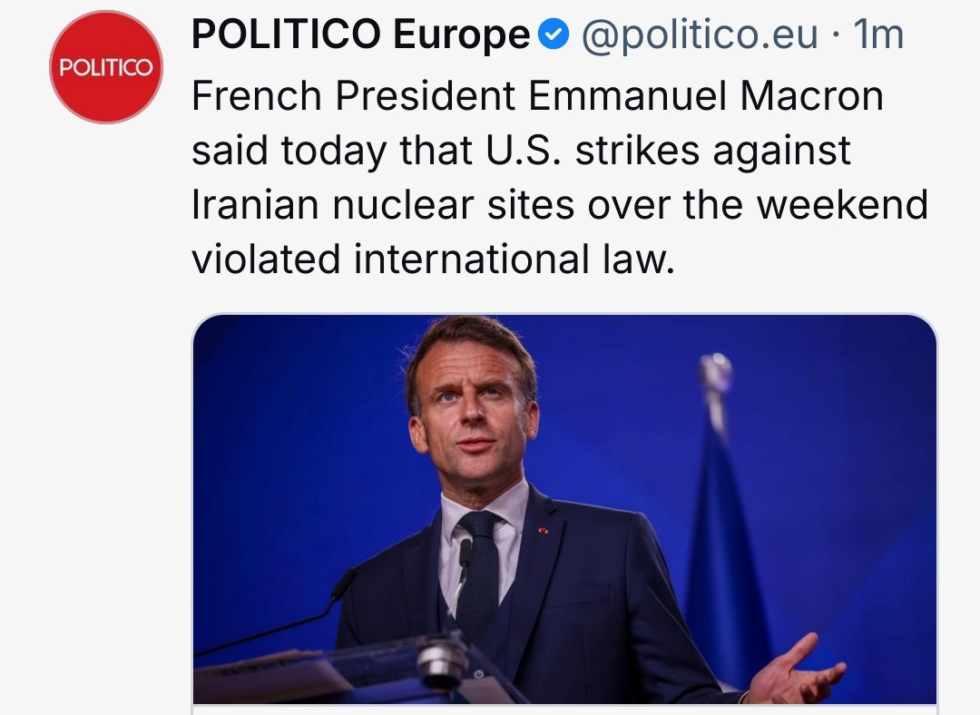 At least someone has the backbone to say so. I'm not surprised it's Macron.