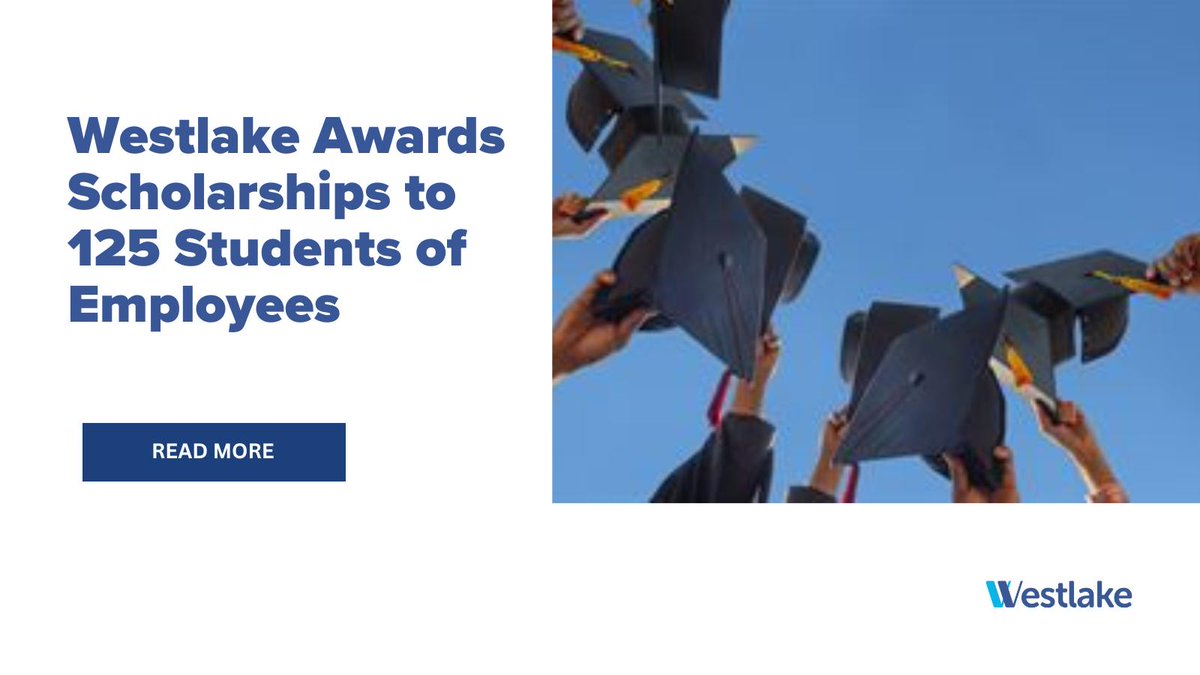 We're looking toward the future. For more than 29 years, Westlake has awarded scholarships to high-achieving college-bound students of our employees. Learn more about this year's scholarship recipients and our ongoing support of higher education endeavors: lnkd.in/g9HKqH8f