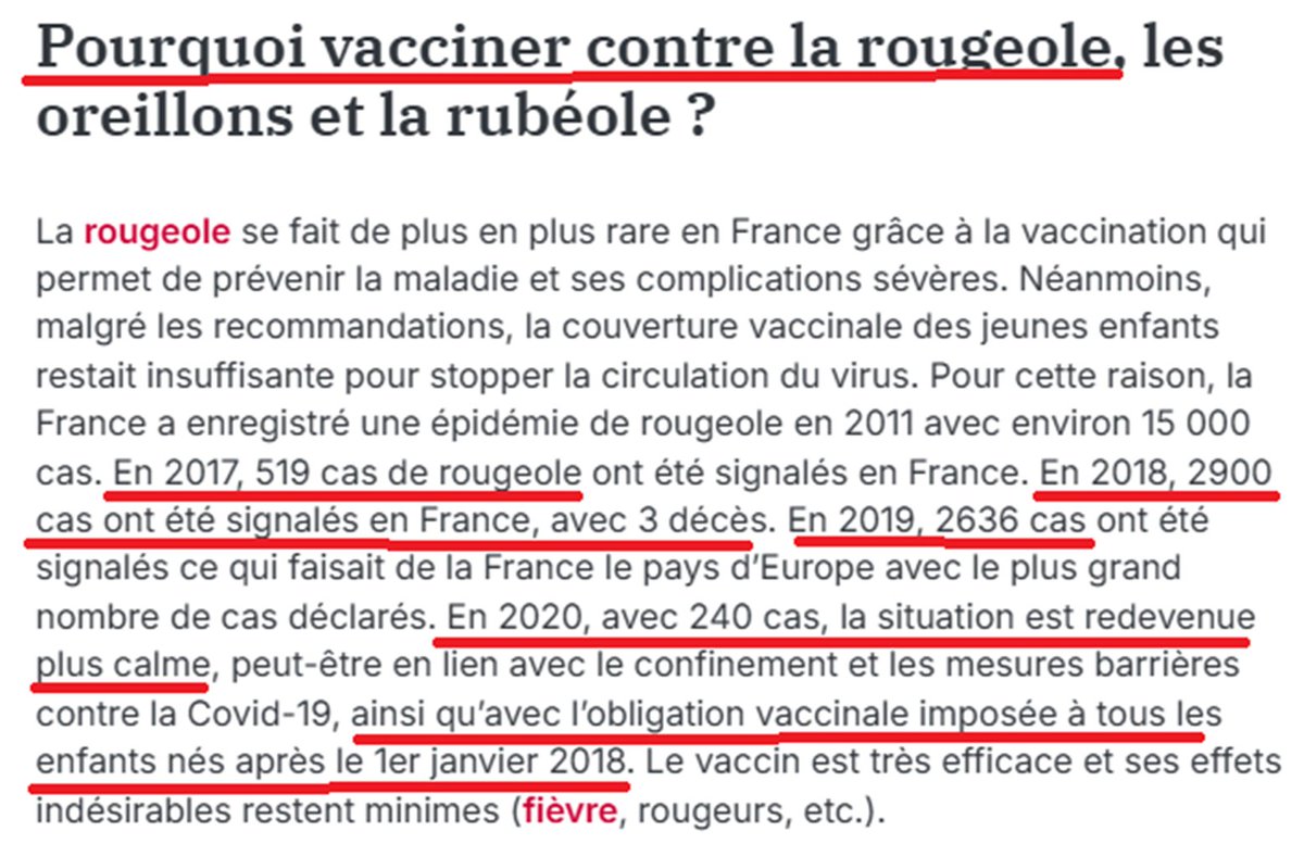 AgretDenis's tweet image. Vous voulez moins de rougeole et de décès de rougeole en France ?
Alors arrêtez de vacciner vos enfants.
En 2020, la vaccination s&apos;est arrêtée et brutalement, il n&apos;y a plus eu de rougeole en 2020, 2021, 2022...
Et ça repart bizarrement en 2023 quand on s&apos;y remet...
Compris ?