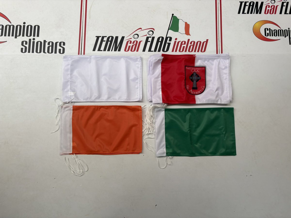 Full set of 28 GAA pitch flags digitally printed for a club 👌
20 x crested, 4 white, 2 green, 2 orange