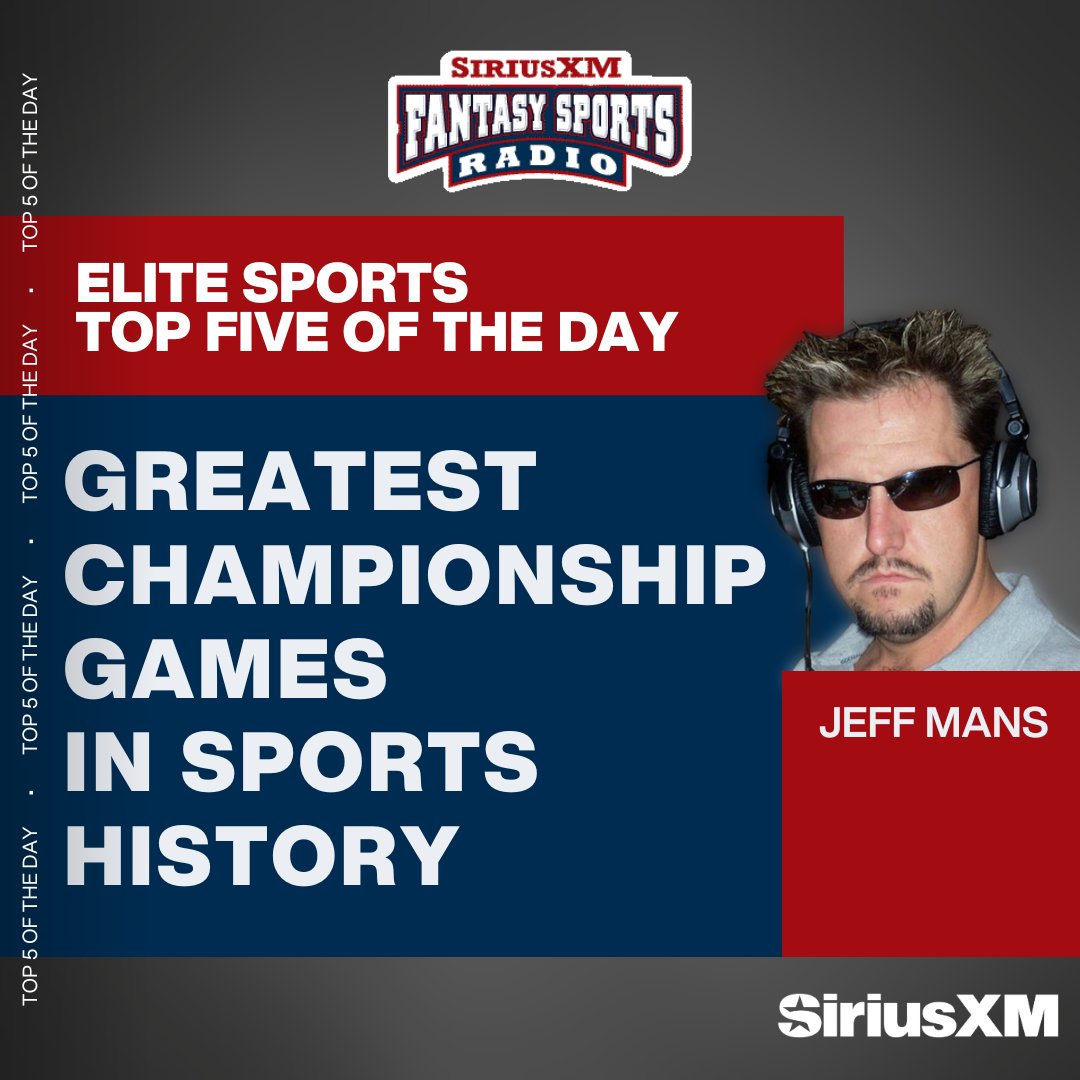 The Elite Sports Top 5 of the Day with <a href="/Jeff_Mans/">Jeff Mans</a>!

LISTEN LIVE: sxm.app.link/EliteSports