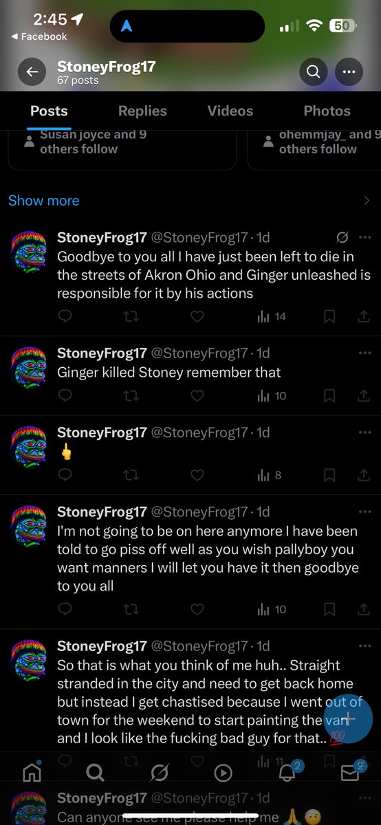 He has the nerve to slander me because the money I sent was never enough. Always had to have more. The one time I say no I am honored to get credit for ending his life…. What a fake anon. I bent over backwards for this dude. Gave him everything I could. Went to look for him when
