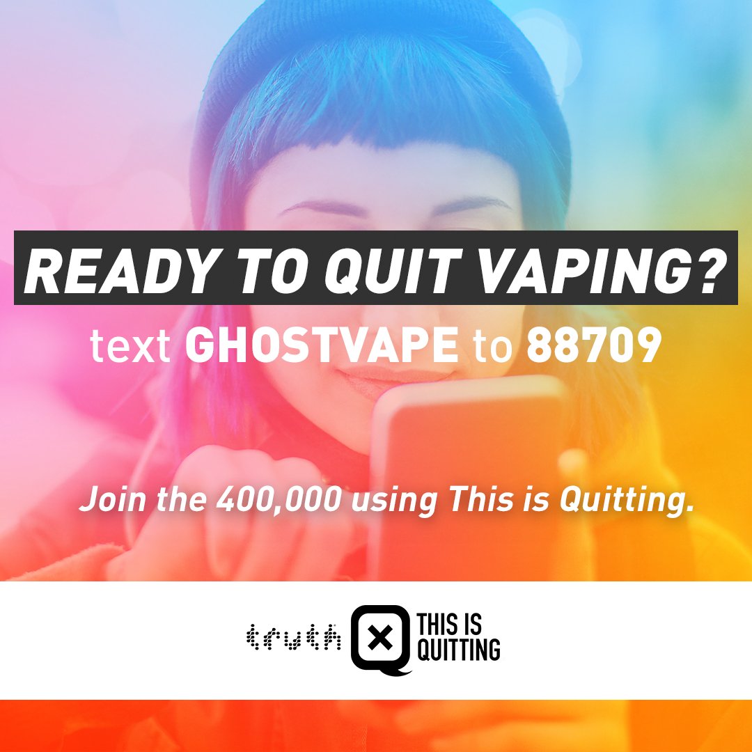 You don't owe the tobacco industry an explanation, leave them on read. Text GHOSTVAPE to 88709 today to get free, confidential support on your quit journey.
