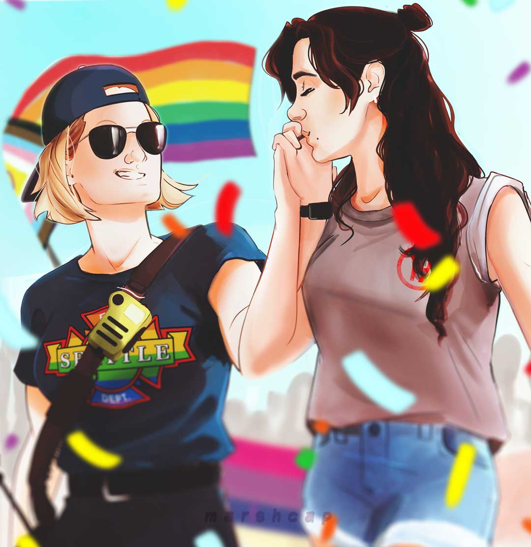 marshcaps's tweet photo. obligatory pride drawing 🏳️‍🌈
#station19 https://t.co/fBNsqq5mGE