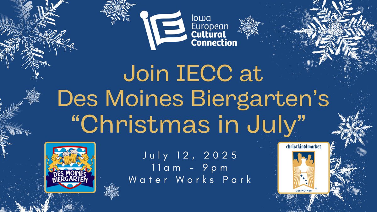 christmasdsm's tweet photo. 💥Join IECC at Des Moines Biergarten's "Christmas in July"! - https://t.co/4yeqdqgzKC https://t.co/I9KER3mQSk