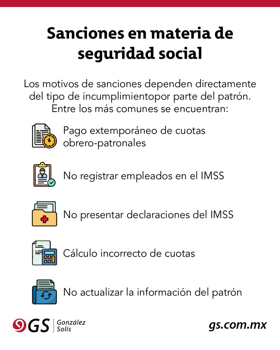 GonzalezSolisMX's tweet photo. Las sanciones en materia de #SeguridadSocial son las consecuencias jurídicas que se derivan del incumplimiento de las obligaciones establecidas en la Ley del Seguro Social y sus reglamentos. https://t.co/jmig8QYAtH