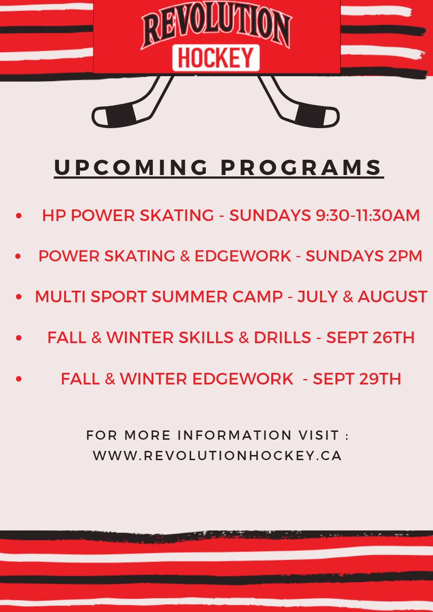 RevHky's tweet photo. Upcoming programs! Don't miss out, camp registration closes June 30th! #camp #cambridge #hockey https://t.co/WB5af69YPu