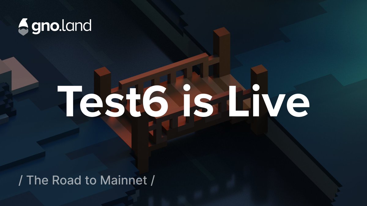 🚨 Test6 is live!

The newest Gno.land testnet sets the stage for beta mainnet with GovDAO V3, token locking, valoper registry, and GnoVM upgrades.

Validator onboarding has begun: this is one of the final stretches before mainnet!

gno.land/r/gnoland/blog…