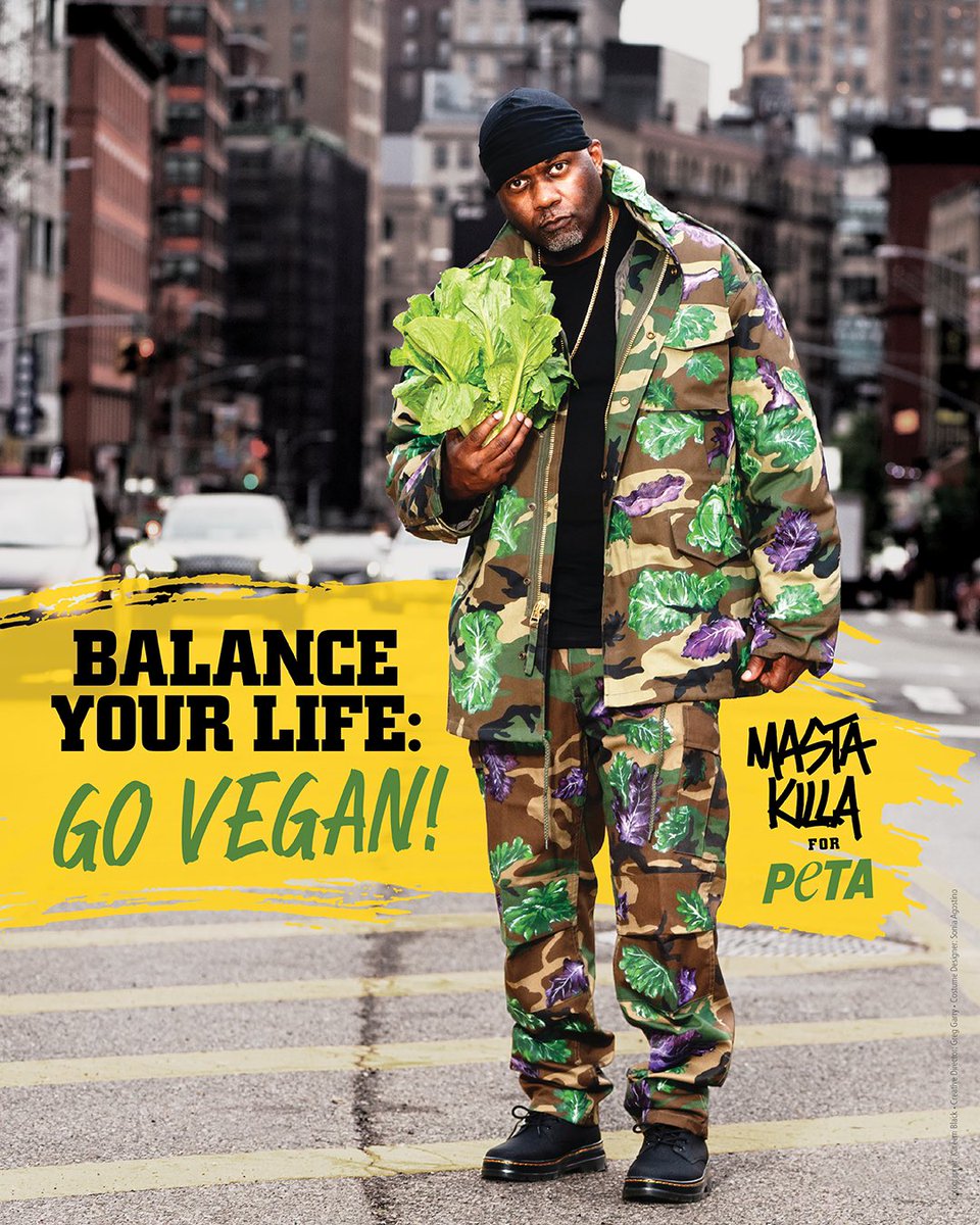 Been eating plants, staying grounded, and living balanced for more than two decades. This is deeper than style – it’s a mindset and way of life. Much love to <a href="/peta/">PETA</a> for linking up on this 💚👐 - <a href="/RealMastaKilla/">Masta KIlla</a>