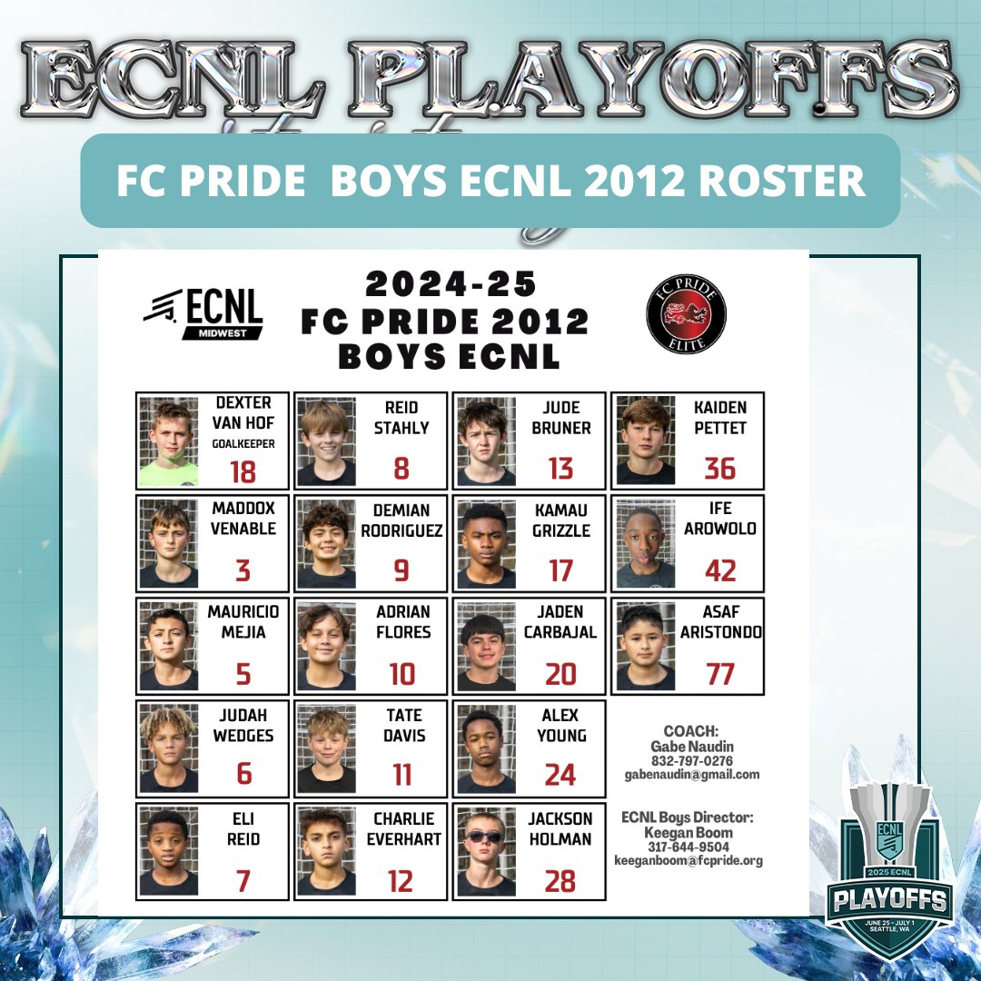FCP_Boys_ECNL's tweet photo. ⚽️ ENCL PLAYOFFS GAME 2
👕 FC Pride 2012 Boys ECNL
🆚 @SoccerNationals 
📅  Fri, June 27
⌚️ 6:00pm
🏟️ 60 Acres Park
📍 Field 1

@FCPRIDESOCCER
@FCPride12BECNL https://t.co/Gi6PS9JNoT