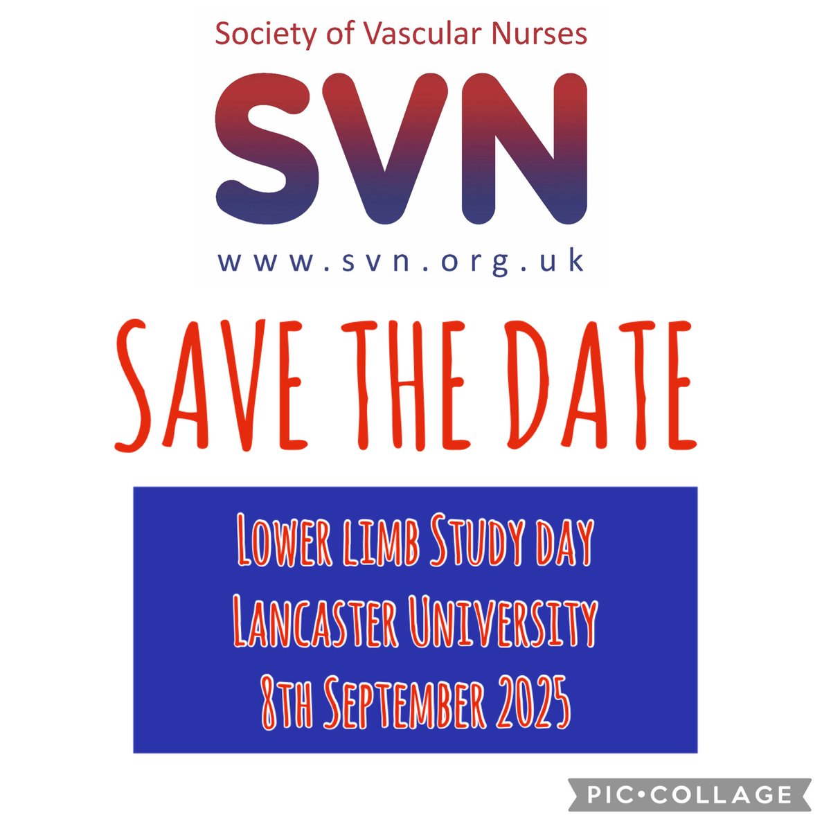 🚨Save the date.  SVN lower limb study day.  
Watch this space for booking details 🚨