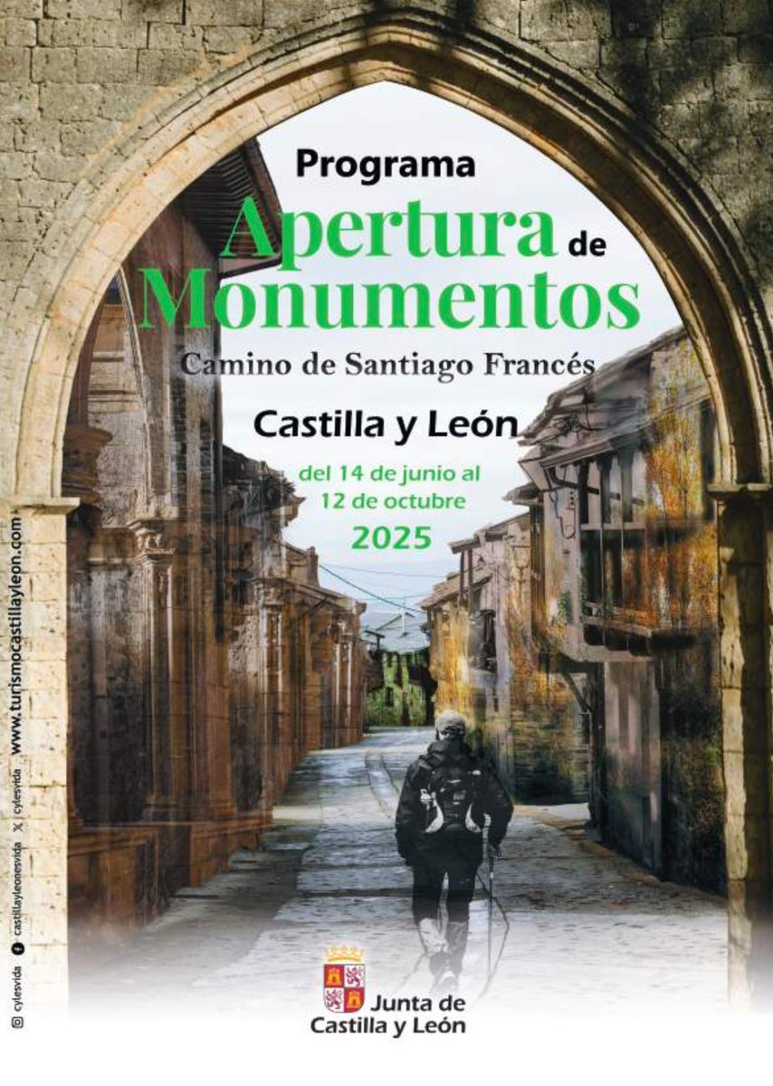 La presente edición del ‘Programa de Apertura de Monumentos Camino de Santiago Francés’ permite la visita a 41 monumentos de las tres provincias por las que discurre: Burgos, Palencia y León.
📅 Desde el 14 de junio al 12 de octubre
turismocastillayleon.com/es/servicios/a…