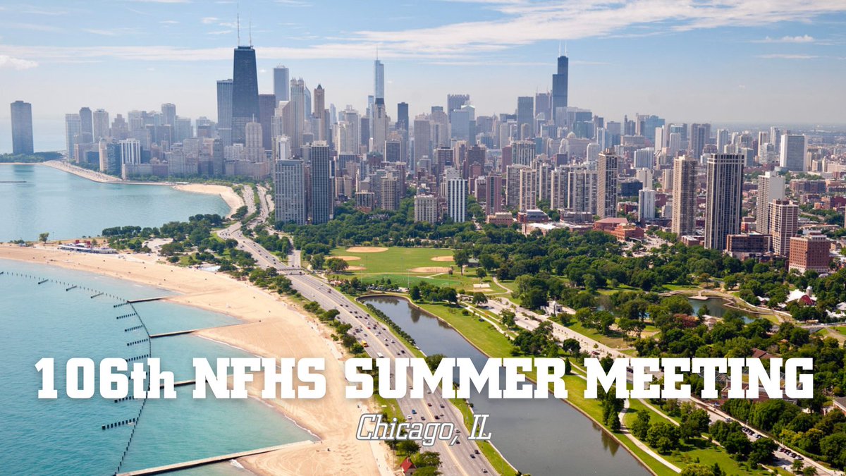 The NFHS is excited to host its 106th annual Summer Meeting June 28 through July 1 in Chicago!

More than 800 attendees are expected for the meeting, with 38 individual workshop offerings. 

For additional info and livestream opportunities, visit 🔗 nfhs.org/articles/106th…