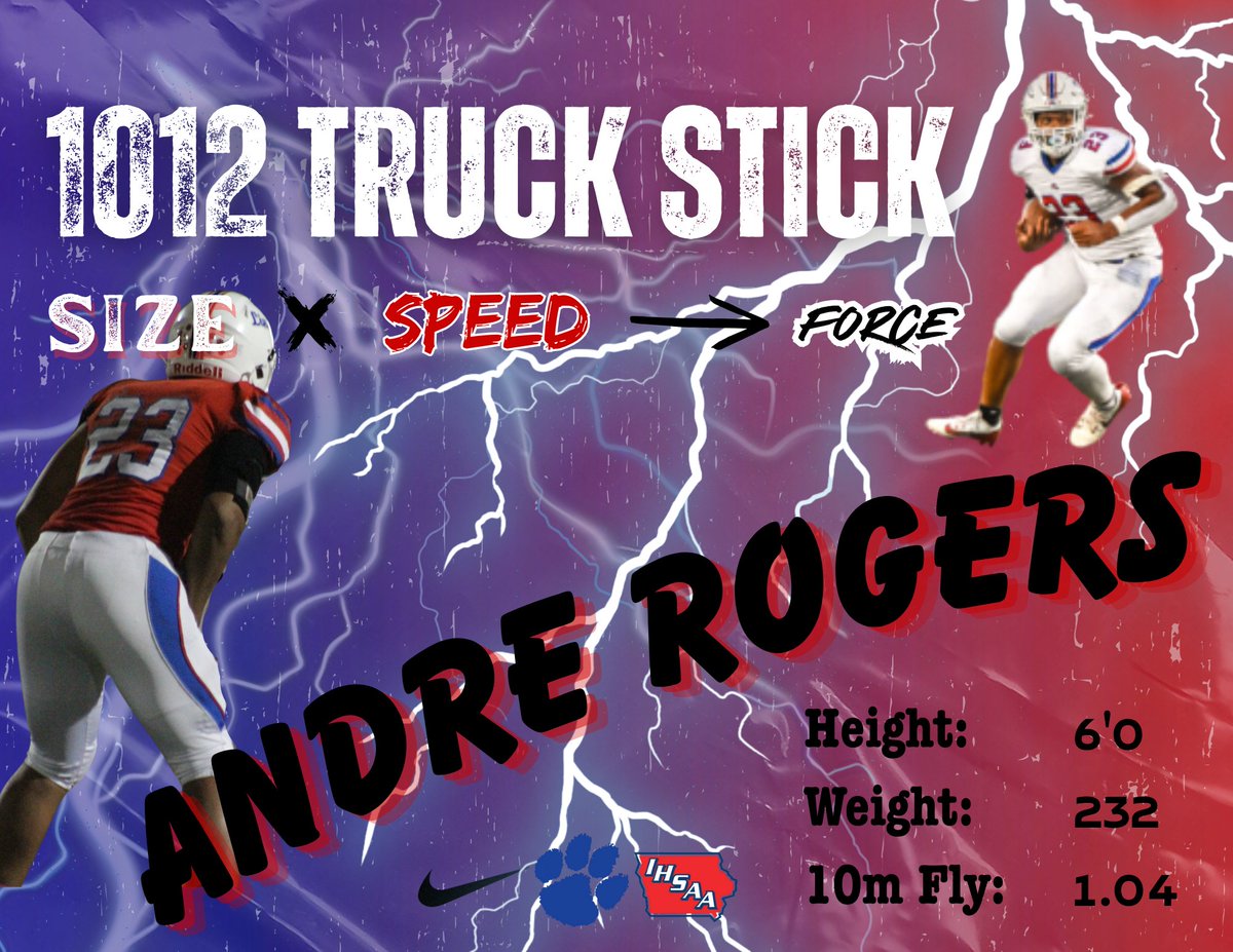 Congratulations to '26 RB Andre Rogers on being the first to reach a 1000+ Truck Stick! ⚡️⚡️⚡️