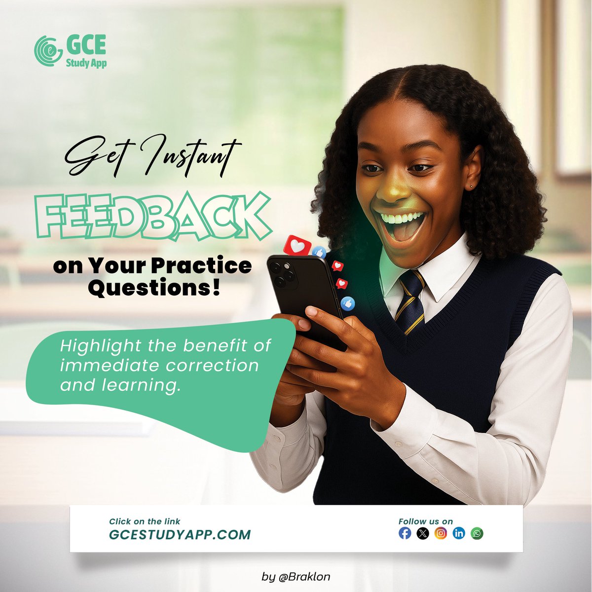 CGCEGuideApp's tweet image. How do you really know if you’re making progress in your revision?
With the GCE Guide App, you don’t have to second-guess yourself. As soon as you answer a practice question, you get instant feedback.

App link: gcestudyapp.com
#GCE #cameroon