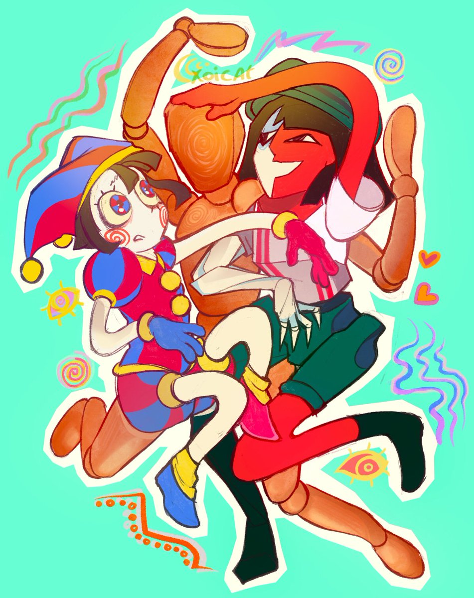XoiKuu's tweet image. Noticed how both feature mannequins (jk its just an excuse to draw them together)
#TheAmazingDigitalCircus #enadreambbq #pomni #ENA #TADC #JoelG