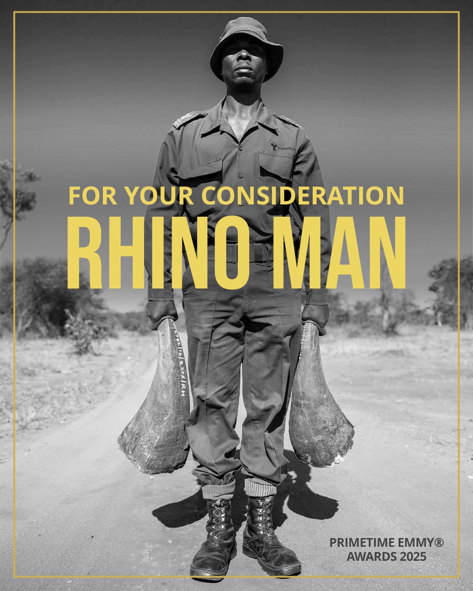Today’s the last day to vote.

RHINO MAN tells the story of wildlife rangers on the front lines of the poaching war.

📢 Help bring this film to the world stage.
📺 For Your Consideration — Outstanding Documentary or Nonfiction Special.
🔗 rhinomanthemovie.org/fyc

#EmmyFYC