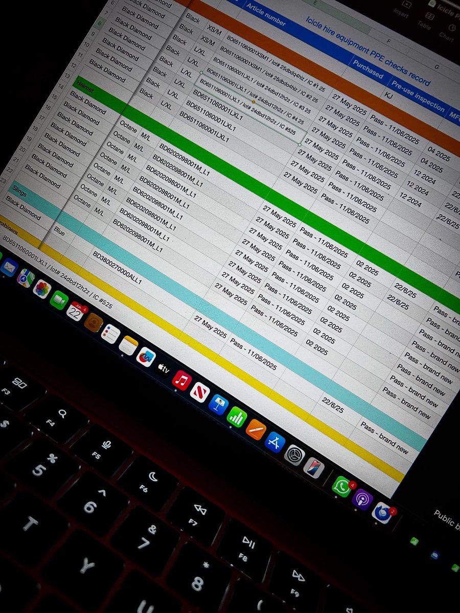 Alps behind the scenes!
🏔️🎒❄️⛏️🪢💻
While our groups were climbing today in Monte Rosa, Gran Paradiso, and all over the Mont Blanc massif, we got all our Alpine safety equipment PPE inspected. An unseen, but vital job, for safety. Lots of shiny kit!

〽️ icicle-mountaineering.ltd.uk/courses.html