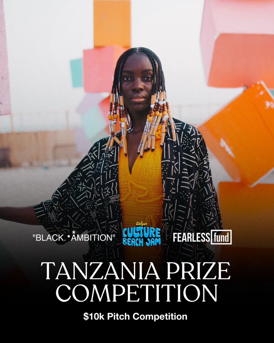 Have You Applied Yet? This is the Reminder You’ve Been Waiting For.

 🚨 LAST DAY to submit your application for the Black Ambition Tanzania Prize Competition!

 Apply now 👉bit.ly/4kEbFBO 

#BlackAmbition #FearlessFund #TanzaniaPrize #CultureCreations