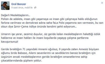 Baskı ve mobbinglere dayanamayıp başka çıkar yol bulamayınca Erol BENZER gibi hayatına son vermektir

#TürkiyedePolisOlmak