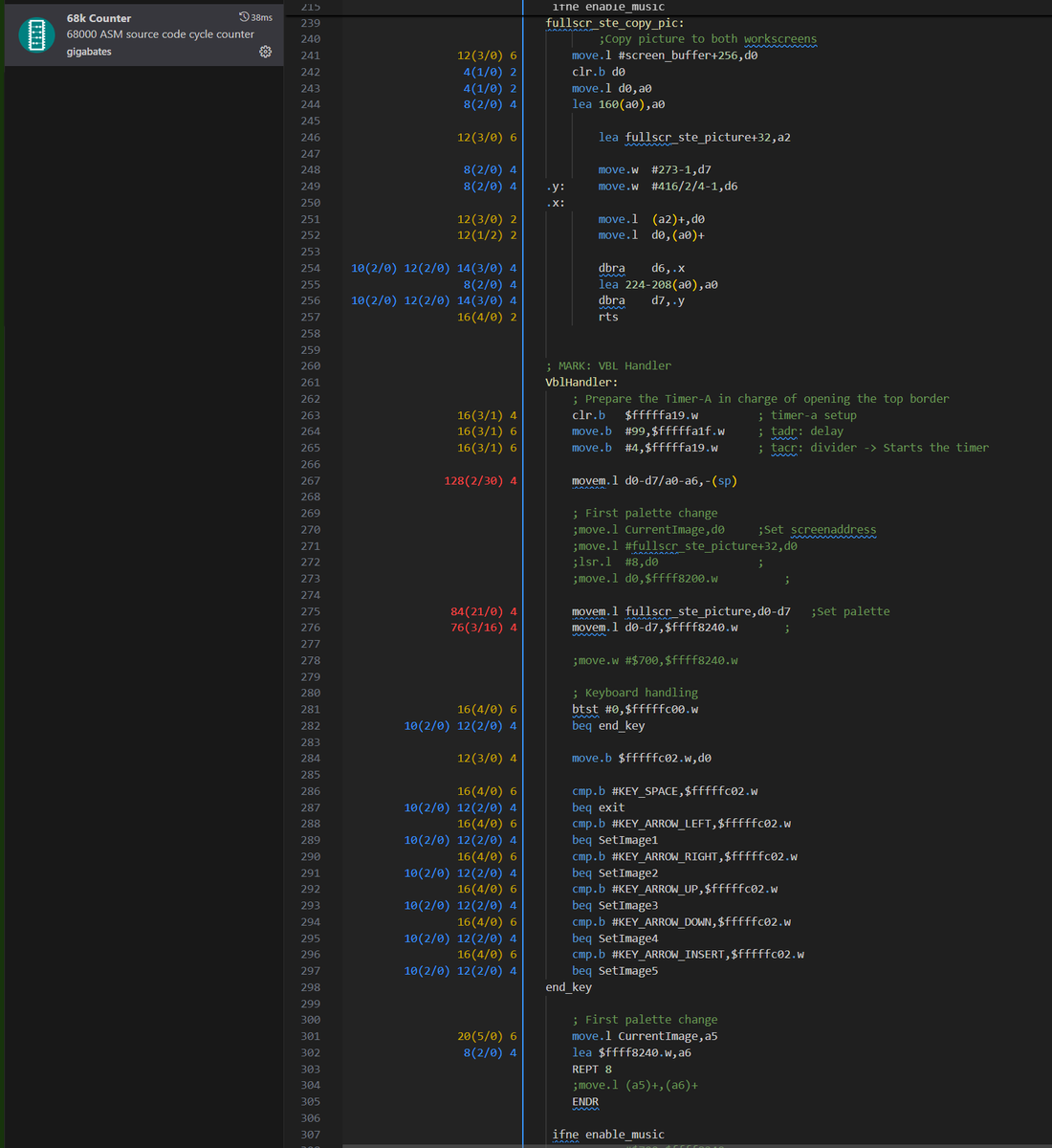 I realized that in 2025 I could stop counting clock cycles manually and just use an extension for that.

Hopefully there are no known bugs!
