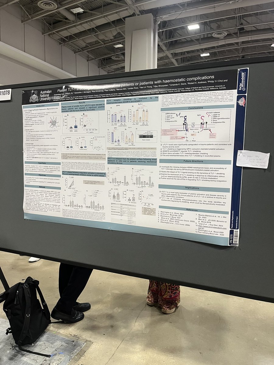 British Society for Haemostasis & Thrombosis (@britsochaemthro) on Twitter photo Dr Samantha Montague from University of Birmingham presented two posters at #ISTH2025 this afternoon🤩 <a href="/sam_310/">Sam Montague</a>
1) The effect of Platelet Factor 4 on FcyRIIA
2)Platelet TLT-1 shedding in trauma patients & heart failure patients Dr Samantha Montague from University of Birmingham presented two posters at #ISTH2025 this afternoon🤩 <a href="/sam_310/">Sam Montague</a>
1) The effect of Platelet Factor 4 on FcyRIIA
2)Platelet TLT-1 shedding in trauma patients & heart failure patients