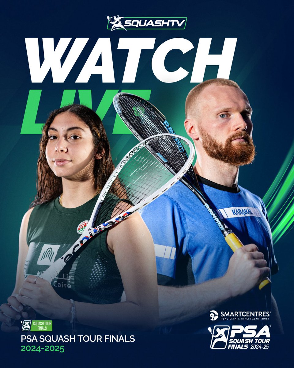 PSASquashTour's tweet photo. 🚨 We are live for the first day of PSA Squash Tour Finals!

Watch live now on @SquashTV! 📺

#PSATourFinals https://t.co/JQHnqZch8B