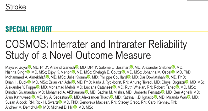 UPensato's tweet image. The Canadian Outcome Scale for Minor Stroke (COSMOS): a much-needed, novel 7-point scale to assess more Individualized outcomes in patients with minor stroke (mRS is not sufficient). @StrokeAHA_ASA Kudos to @mayank_G0 @draravindganesh Salome and team.
ahajournals.org/doi/10.1161/ST…