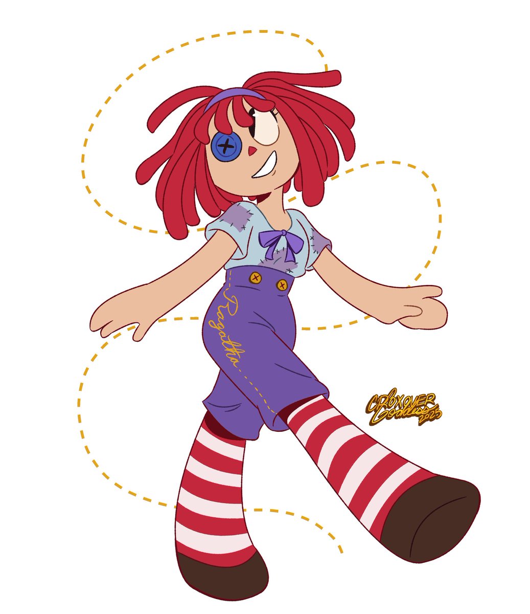 And now a new fit for Ragatha! 
Inspired by Raggedy Andy
#TADC #TheAmazingDigitalCircus