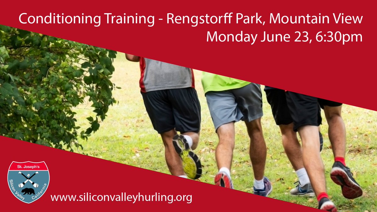 Let's get in shape! Conditioning training is tonight (Monday) at Rengstorff Park, Mountain View, at 6:30pm