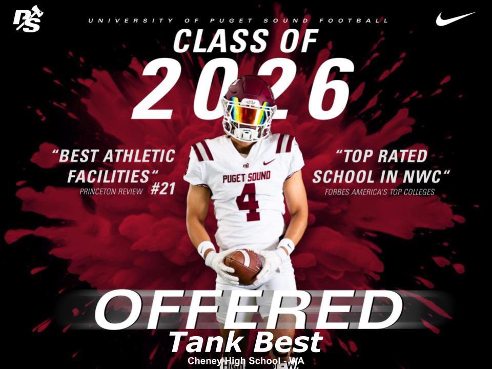 Tank Best (@tank_best2026) on Twitter photo After a great talk with <a href="/KeimTimeFB/">Jud Keim - U. of Puget Sound FB. Co-DC/Secondary</a>, I am blessed to receive an offer from the University of Puget Sound! <a href="/TyGraham07/">Ty Graham</a> <a href="/Pro_Vision_Acad/">ProVisionAcademy</a> After a great talk with <a href="/KeimTimeFB/">Jud Keim - U. of Puget Sound FB. Co-DC/Secondary</a>, I am blessed to receive an offer from the University of Puget Sound! <a href="/TyGraham07/">Ty Graham</a> <a href="/Pro_Vision_Acad/">ProVisionAcademy</a>