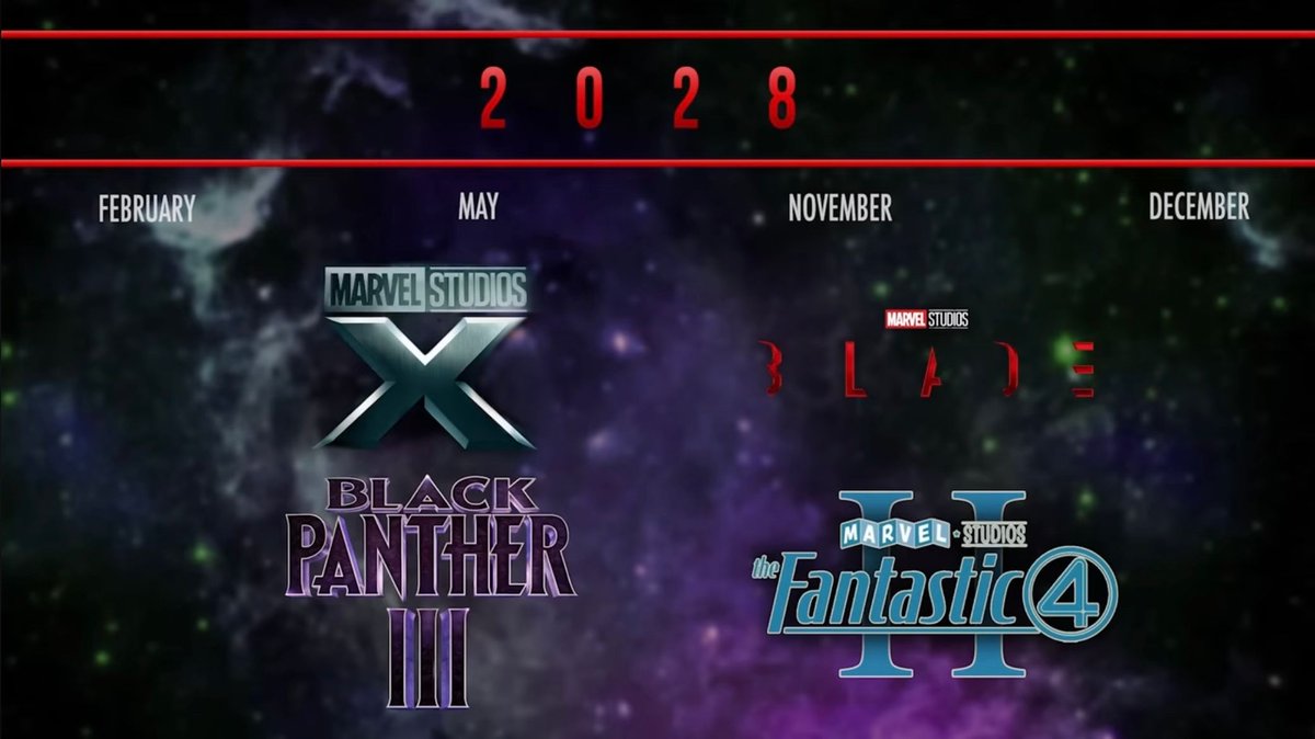 What do you think Marvel’s Mystery 2028 movie will be? 

- Black Panther 3?
- X-Men?
- Fantastic Four 2?
- or Blade?