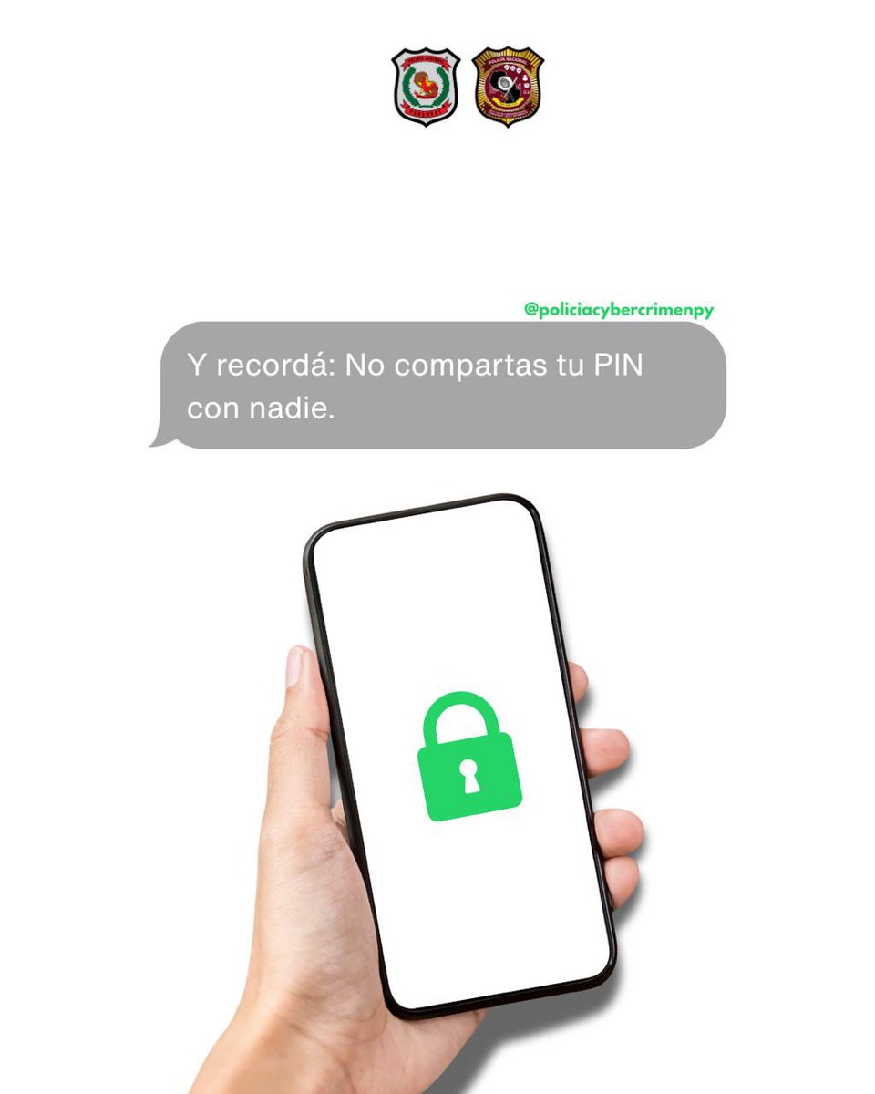 💡 ACTIVA LA VERIFICACIÓN EN 2 PASOS Y EVITA SER VICTIMA DE HACKEOS Y FRAUDES  

<a href="/policia_py/">Policía Nacional del Paraguay</a> 

#WhatsApp #Ciberseguridad