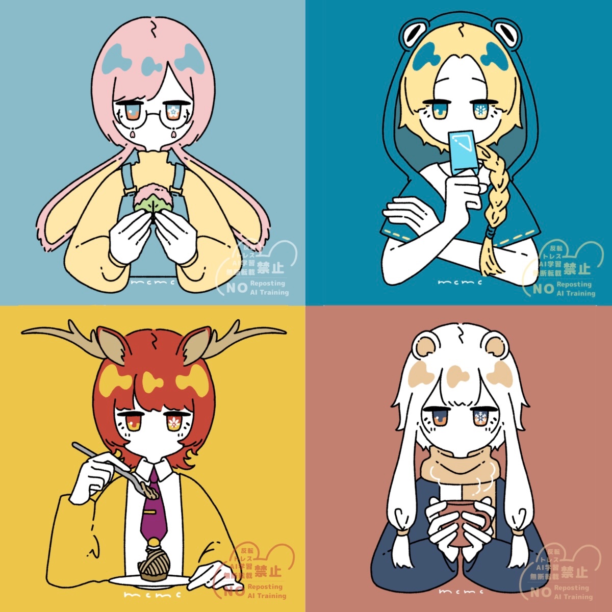 お気に入りの四季擬人化シリーズ！！
高校の頃に描いたのを大学2年の頃にリメイクした子達

更にリメイクしたいなぁと思い続けてる🤔
#illustration #original #イラスト #擬人化 #oc