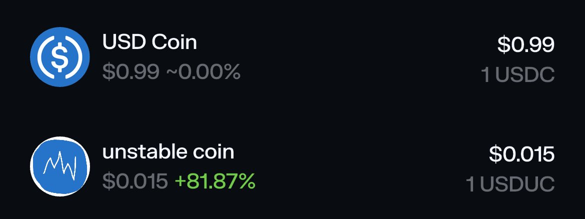 day 1 of posting this until $USDUC &gt; $USDC

mog the dollar

unstablio