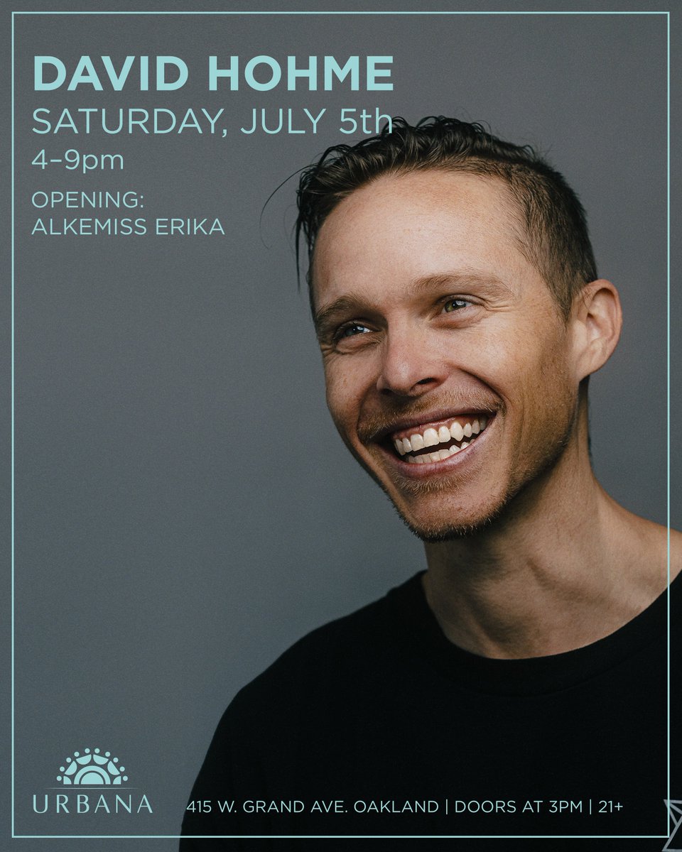 Join us for a special day party with international DJ and Producer, David Hohme, as he brings his album tour to this unique location.
7/5 4-9pm📍 Location: 415 W. Grand Ave., Oakland  Alkemiss Erika Opening

Tickets: ra.co/events/2195277