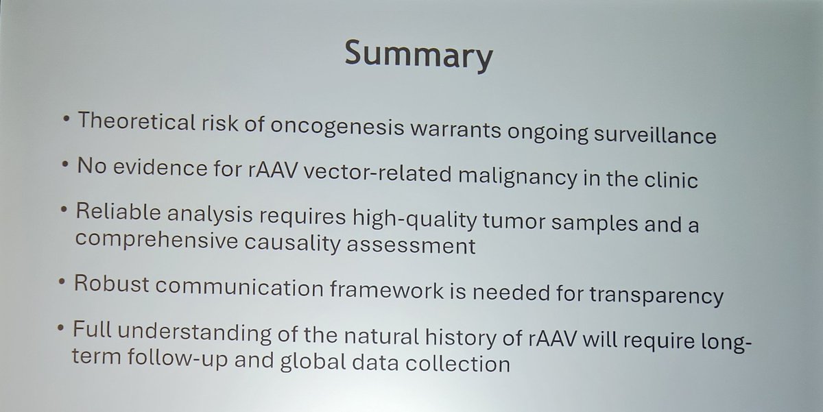 Kaczmarek #ISTH2025 summarises his view on integration analysis surveillance in haemophilia Gene Therapy. No evidence for vector related malignancy. Robust communication framework needed including how to make this data comprehensible