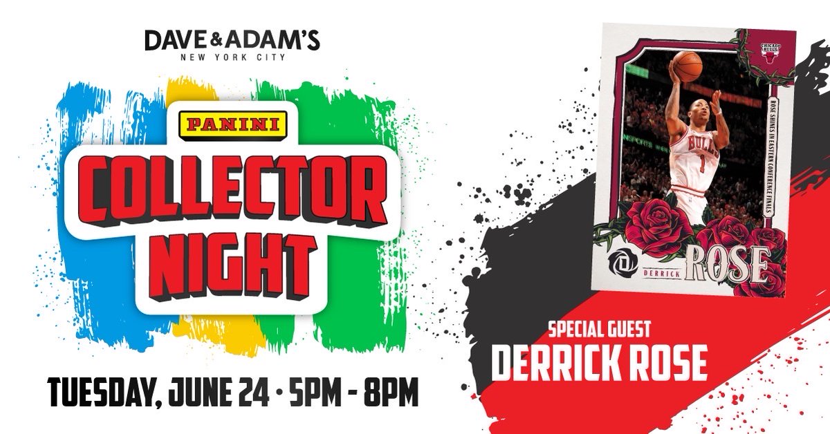 🌹 NYC! 🌹

Join us and special guest Derrick Rose plus giveaways and exclusive cards at Dave &amp; Adam’s New York City for Panini Collector Night on Tuesday, June 24 from 5–8PM at 1350 Broadway.

@dacwnyc #PaniniCollectorNight #DaveAndAdamsNYC

#WhoDoYouCollect