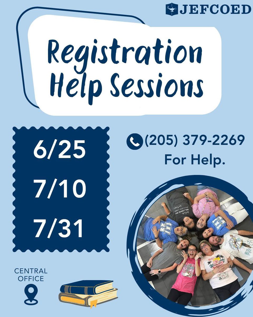 Do you need help with student registration? Check out these helpful sessions offered by @jefcoed